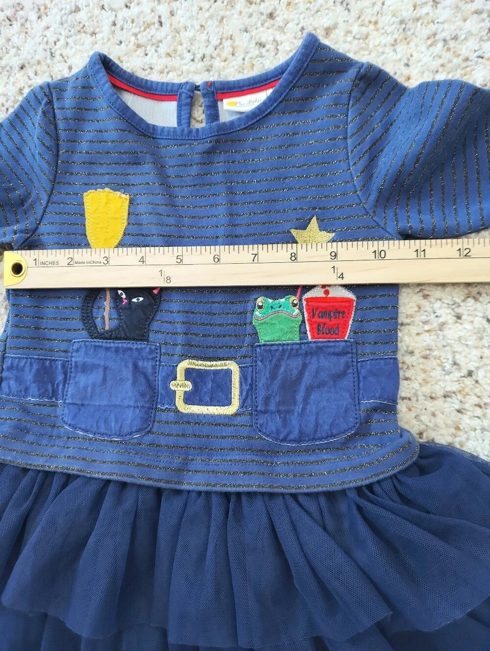 Mini Boden Starboard Blue Witch Halloween Tulle Dress Girl 3-4 Yrs